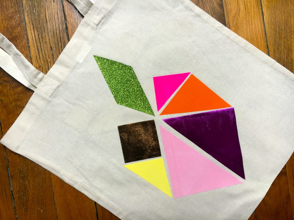 DIY tutoriel tote bag tangram sac coton 