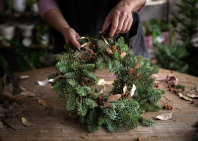 atelier couronne de noel sur mesure