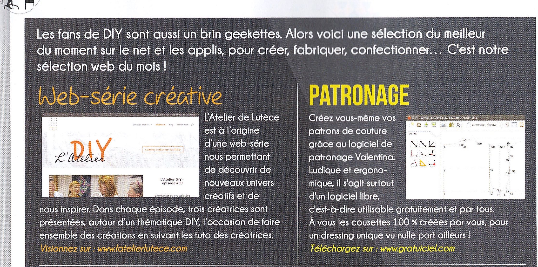 L'Atelier Lutèce dans Idées à faire magazine