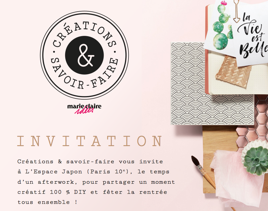 invitation afterwork creations et savoir faire 