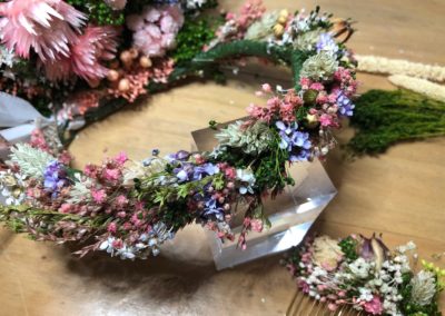 atelier couronne de fleurs séchées salon créations et savoir faire