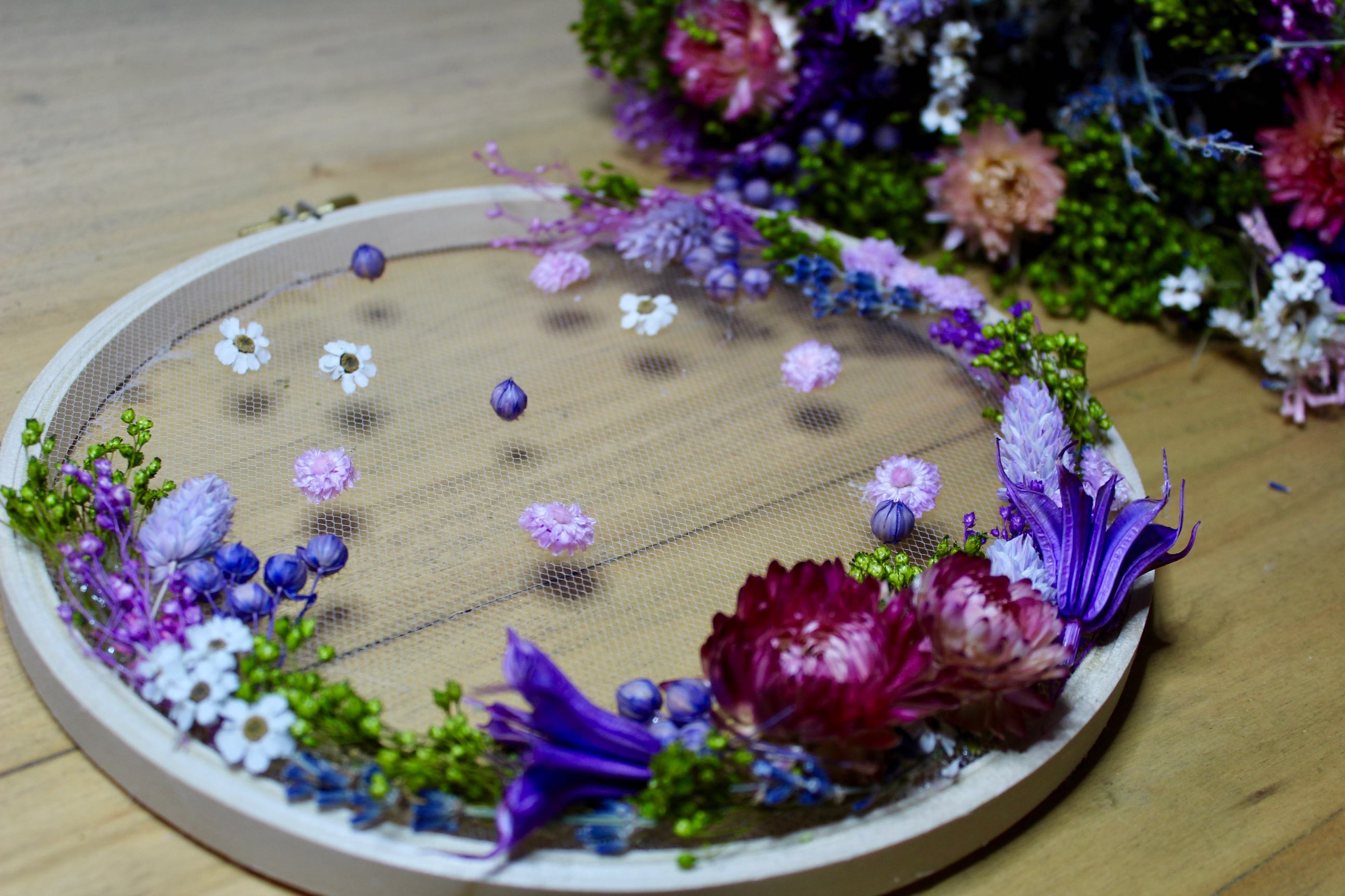 atelier DIY tambour fleurs séchées salon CSF 