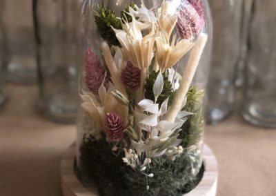 sur mesure Cloche de fleurs séchées