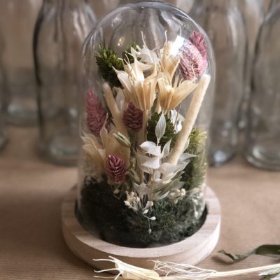 sur mesure Cloche de fleurs séchées