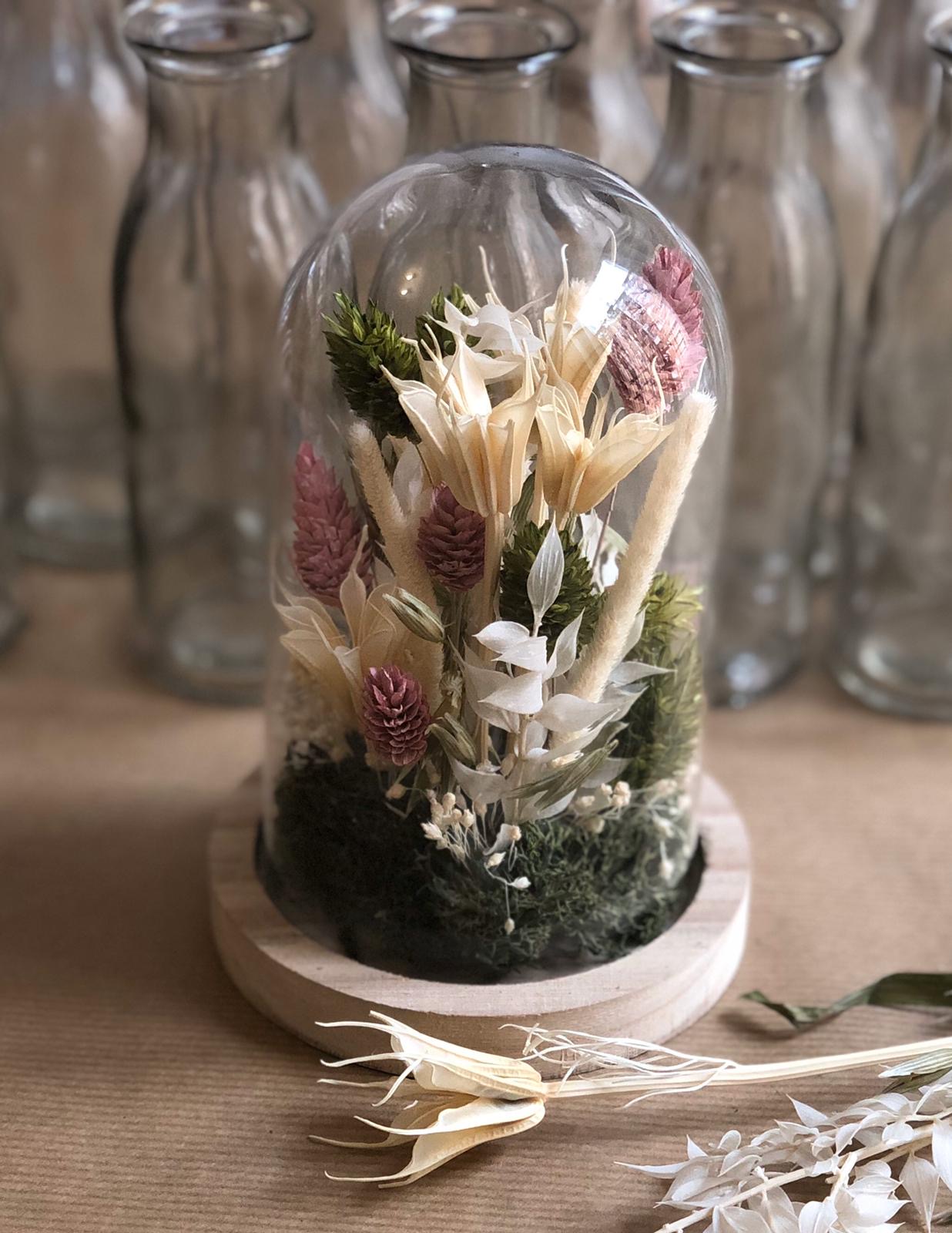 atelier DIY Cloche de fleurs séchées