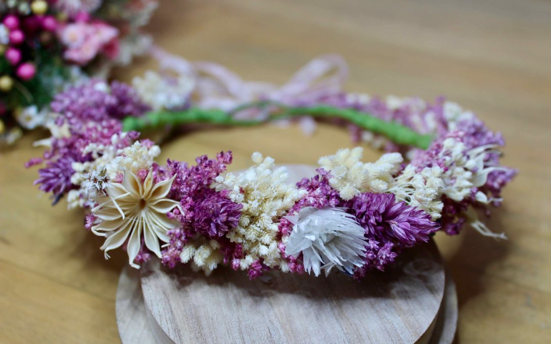 tutoriel couronne de fleurs sechees DIY