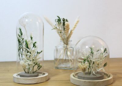 atelier cloche de fleurs séchées aiguille en fete paris