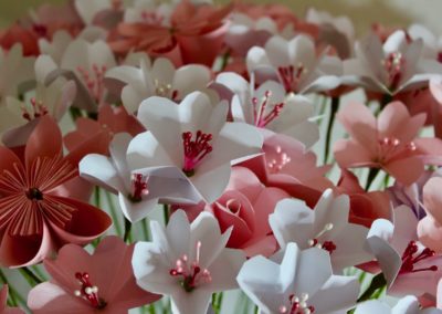 fleurs origami paper craft bouquet cerisier kusudama rose